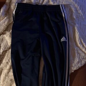 Adidas Kids Navy Joggers with White Accents